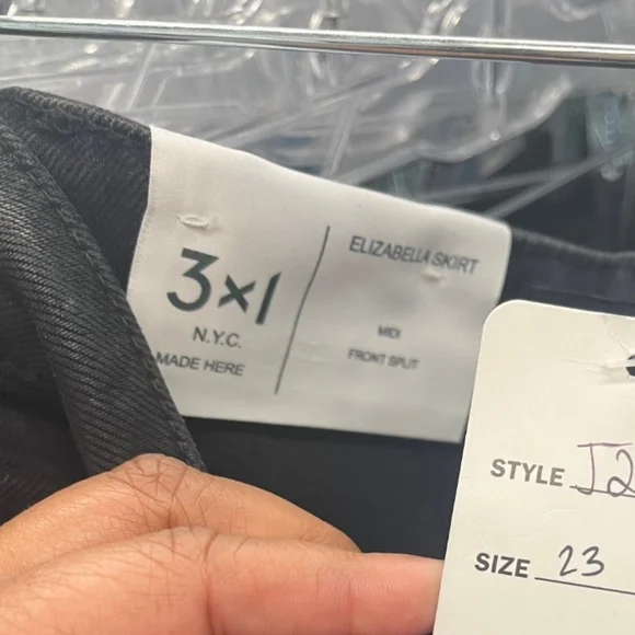 3x1 Coated Charcoal Midi Skirt - Picture 4 of 4